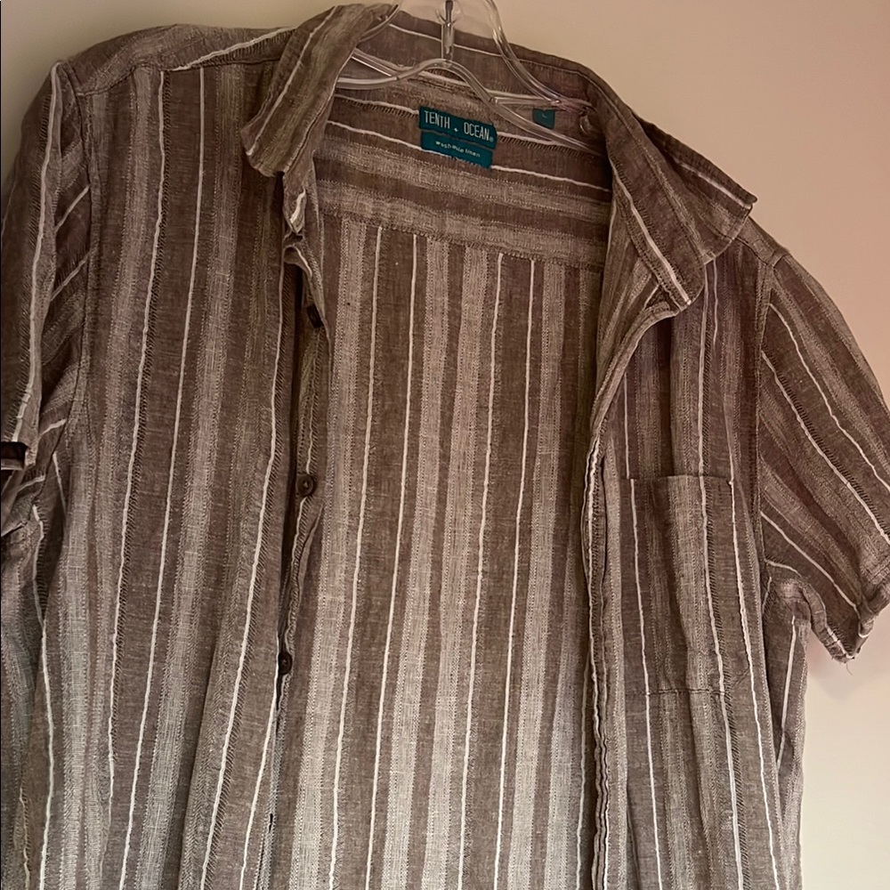 Men's Grey Striped Shirt